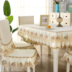 餐桌椅子套罩茶几桌布长方形椅套椅垫套装防滑现代简约家用桌帘