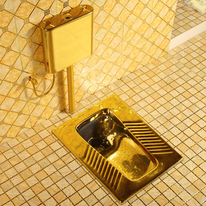 陶瓷水箱整套金色蹲便器镀金蹲坑蹲厕蹲便池大便池节能静音防臭