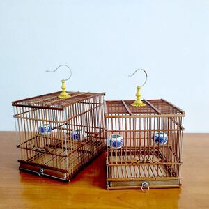 珍珠鸟专用鸟笼绣眼鸟笼黄鸟笼靛颏红子玉鸟笼竹子鸟笼长方形鸟笼