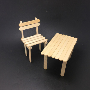 雪糕棒diy手工小桌子椅子手工小制作幼儿园劳技手工比赛迷你小桌