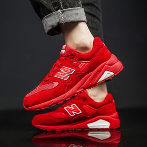 新百伦旗舰店官方正品男鞋580大红色运动鞋女n字跑步鞋冬季款女鞋