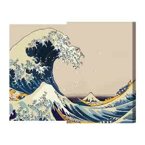 数字y海里世绘客厅神填奈川冲浪色画油彩名画浪大海浮邮di油画包