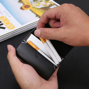 新款超薄不锈钢贴皮烟盒创意时尚商务个性便携迷你支装女士烟盒