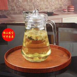 水壶耐高温玻璃家用加厚带盖扎壶创意耐热玻璃茶壶1.3升凉水壶