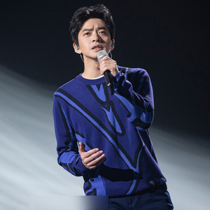 李健同款蓝色毛衣针织衫【设计师合作款男装时尚简约休闲私人定制