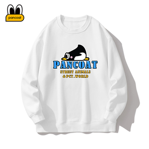 PANCOAT 动物园系列小企鹅印花长袖卫衣男潮牌宽松无性别加绒上衣