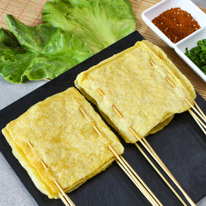 福多多油豆腐串干串素食油炸小吃豆腐片30串烧烤火锅麻辣烫食材