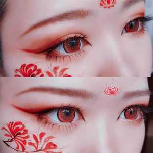 古装汉服额头眉心贴 彼岸花女花钿额贴美人印花防水