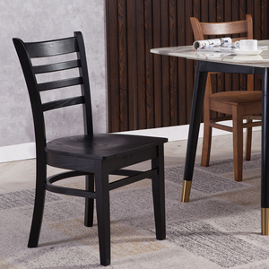 黑色全实木餐椅北欧餐厅靠背椅子家用小户型创意椅酒店包间椅凳子