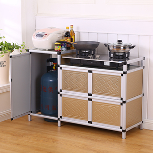 灶台柜橱柜一体不锈钢碗柜厨房柜子简易碗柜经济型煤气柜家用租房