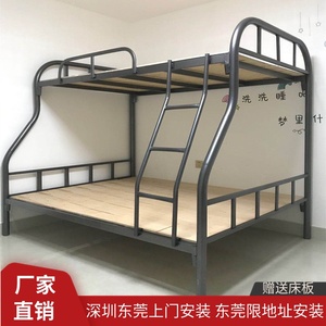 双人子母床钢架床高低床上下铺铁艺学生铁架床双层床宿舍床架子床