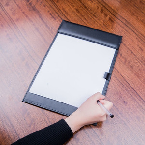 高档皮革磁性a4写字板便签夹皮质文件夹 板夹会议垫签字夹子定制