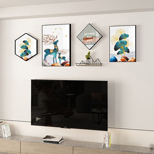 客厅电视背景墙装饰画简约现代挂画晶瓷画创意组合画北欧沙发壁画