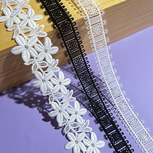 婴儿帽子飘带花边 细线双边柔软花边 阶梯刺绣花边带手工服装辅料