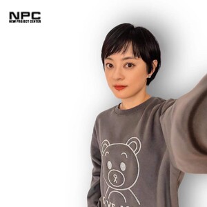 npc潮牌cc系列孙俪同款胸前夜光刺绣加绒圆领卫衣cc12st12