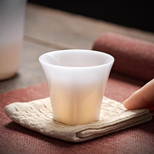 冰种冻玉瓷茶杯德化白瓷小茶杯高档羊脂玉功夫茶具陶瓷杯子品茗杯
