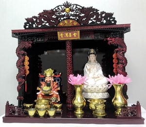 加宽佛龛 双间神龛佛柜 放观音财神关公等吊柜神台佛堂 良鸿佛具