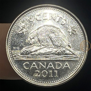 【满30包邮】加拿大5分硬币海狸 伊莉莎白 美外国硬币钱币收藏