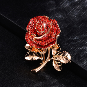 莉迪卡娜 采用施华洛世奇元素 玫瑰花胸针 胸花女别针节日礼物