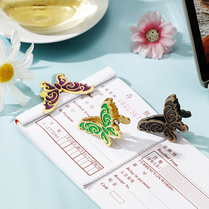 创意造型蝴蝶夹小号夹子照片夹试卷夹钱夹票据资料收纳夹长尾夹