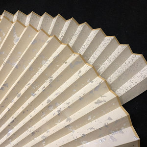 苏工宣纸薄7寸-10苏工撒真金银洒金银箔扇面四格金双色金宜书宜画