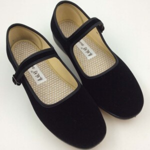 正宗老北京布鞋女工作鞋春暖坊平底一字扣带浅口防滑酒店平绒女鞋