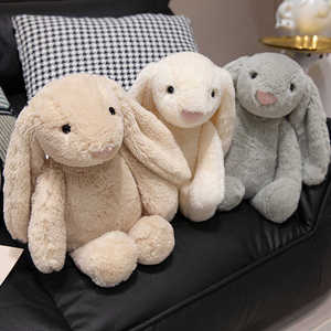 可爱奶油长耳朵兔子布娃娃米色邦尼兔公仔小白兔玩偶安抚毛绒玩具