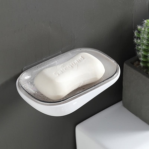 肥皂盒墙上壁挂式沥水香皂盒学生宿舍双层皂架吸墙式贴墙上肥皂盒