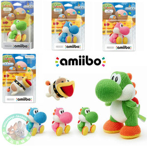 任天堂amiibo现货毛线耀西毛绒耀西绿色耀西波奇手办玩偶挂件摆件