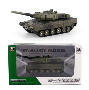 华一合金模型仿真玩具汽车1:48德国豹2主战坦克装甲车声光礼盒装