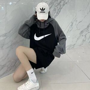 nike耐克秋季新品薄款男女连帽宽松运动卫衣情侣嘻哈休闲套头衫潮