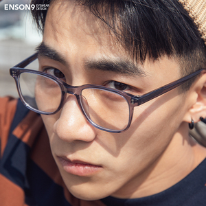 enson9日系简约大方框板材眼镜男女通用 复古可配近视黑框平光镜