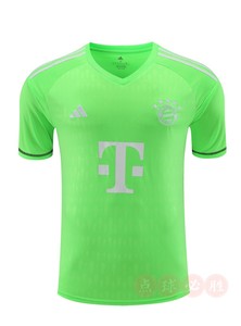 正品Adidas德甲23-24拜仁绿色守门员球衣1号诺伊尔短袖门将足球服