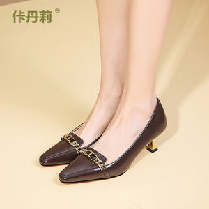 5厘米细跟中跟小皮鞋2022年春秋