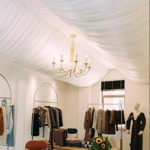 美容院吊顶纱幔瑜伽舞蹈教室篷房吊顶酒店棚顶布幔舞台背景纱幔