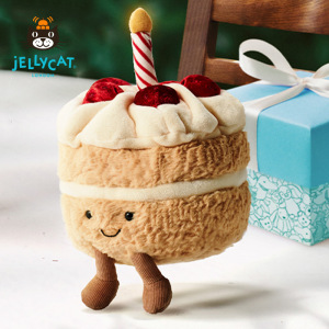 英国Jellycat趣味生日蛋糕柔软公仔毛绒玩具陪伴玩偶宝宝儿童送礼