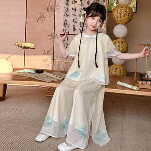 女童汉服套装夏装中国风古装唐装中式超仙女孩洋气上衣裙子两件套
