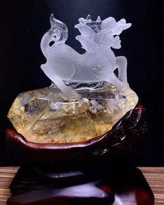 天然水晶麒麟摆件