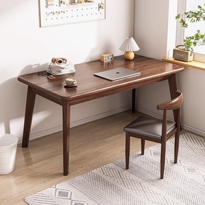 书桌学生家用写字桌简易出租屋实木腿电脑桌子台式办公桌简约现代