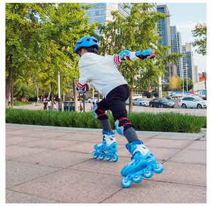 乐秀轮滑鞋儿童全套装初学者溜冰鞋男女直排轮旱冰鞋平花鞋rx1t