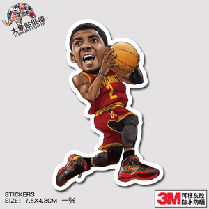 篮球贴纸汽车nba贴纸欧文球星贴纸行李箱贴纸骑士队防水贴纸
