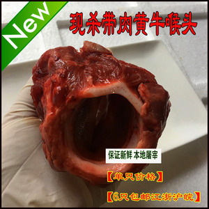 新鲜黄牛生牛喉头1只  黄牛现杀带肉喉咙头 喉结头另有新鲜牛皮等