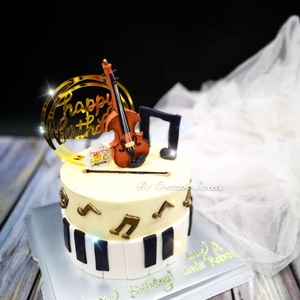 音乐主题蛋糕装饰插件 吉他蛋糕摆件插件 大小提琴架子鼓蛋糕装饰