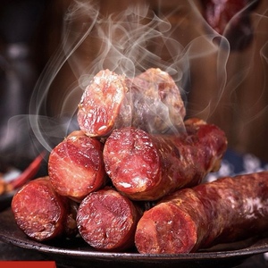 土猪烟熏腊肠香肠500g烧腊贵州深山跑山猪烟熏味腊肉麻辣香肠包邮