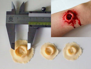 特效化妆伤疤假血女刀枪套装 万圣节化妆枪伤伤效万圣节用品脸妆