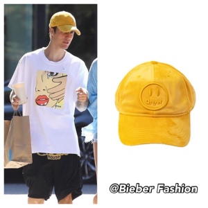 justin bieber贾斯汀比伯drew同款笑脸刺绣男女秋冬丝绒棒球帽