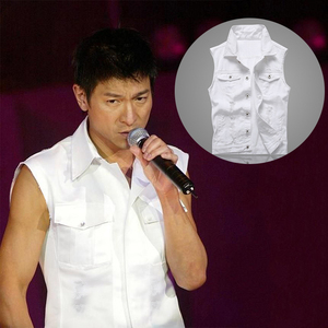 刘德华演唱会衣服明星同款背心潮流个性帅气马甲春秋宽肩无袖马夹