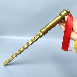 铜金锏方锏实心神鞭精铸配饰法器中式摆件长约68厘米客厅落地铜器