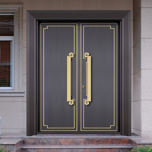 纯铜中式门不锈钢门锌合金别墅大门进户入户客厅堂屋庭院自建房门