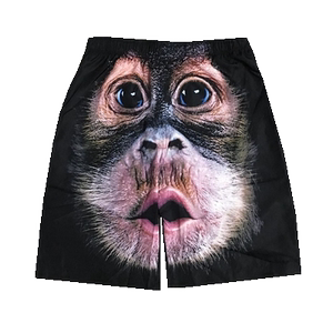 嘟嘟猴大裤衩动物沙滩短裤熊猫龙袍搞笑动物图案男女宽松短裤夏季